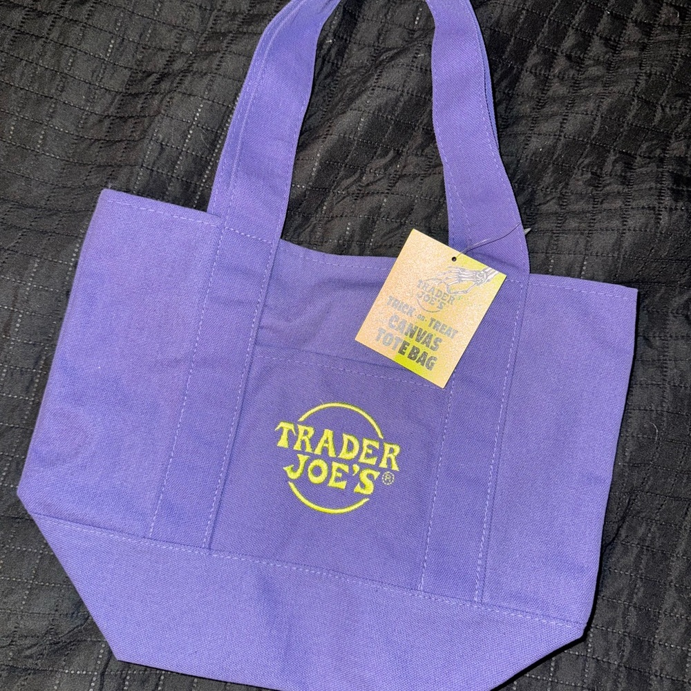 Purple and Multicolored Canvas Tote Bag